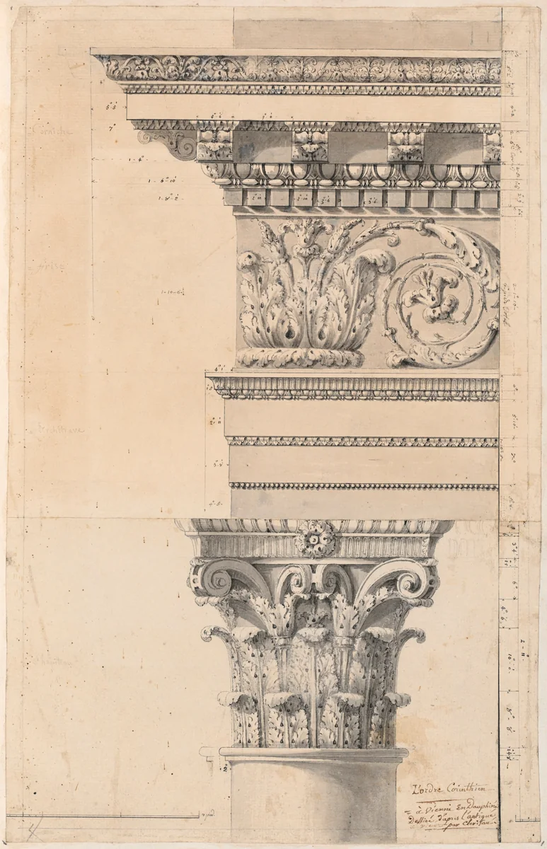 L'Ordre Corinthian by Charles Louis Clérisseau, drawing, 1768