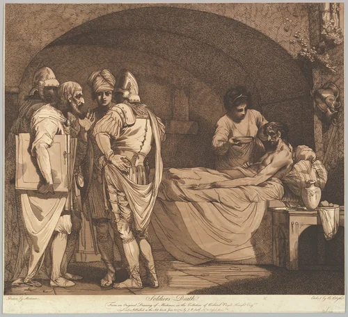 Soldier's Death, from "The Life and Death of a Soldier" by Robert Blyth, print, 1781