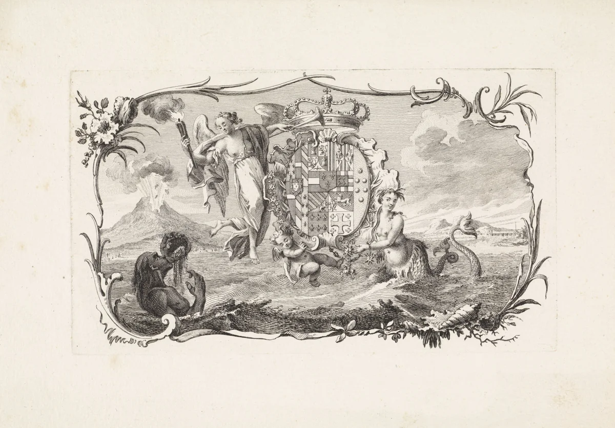 Familiewapen van de koning van Napels en Sardinië by Reinier Vinkeles, print, 1751-1816