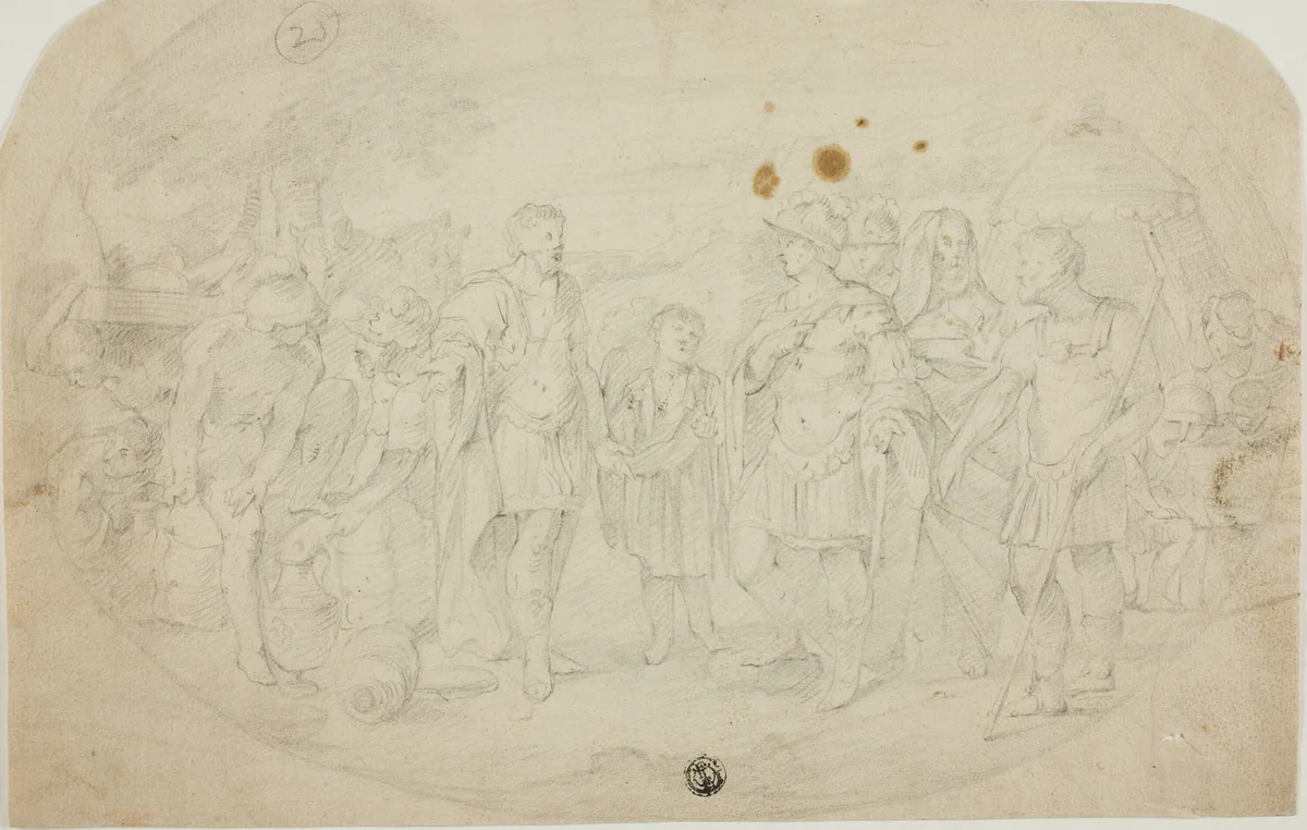 Alexander the Great and King Taxiles by Sisto Badalocchio, drawing, 1610-1620