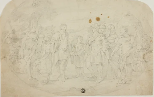 Alexander the Great and King Taxiles by Sisto Badalocchio, drawing, 1610-1620