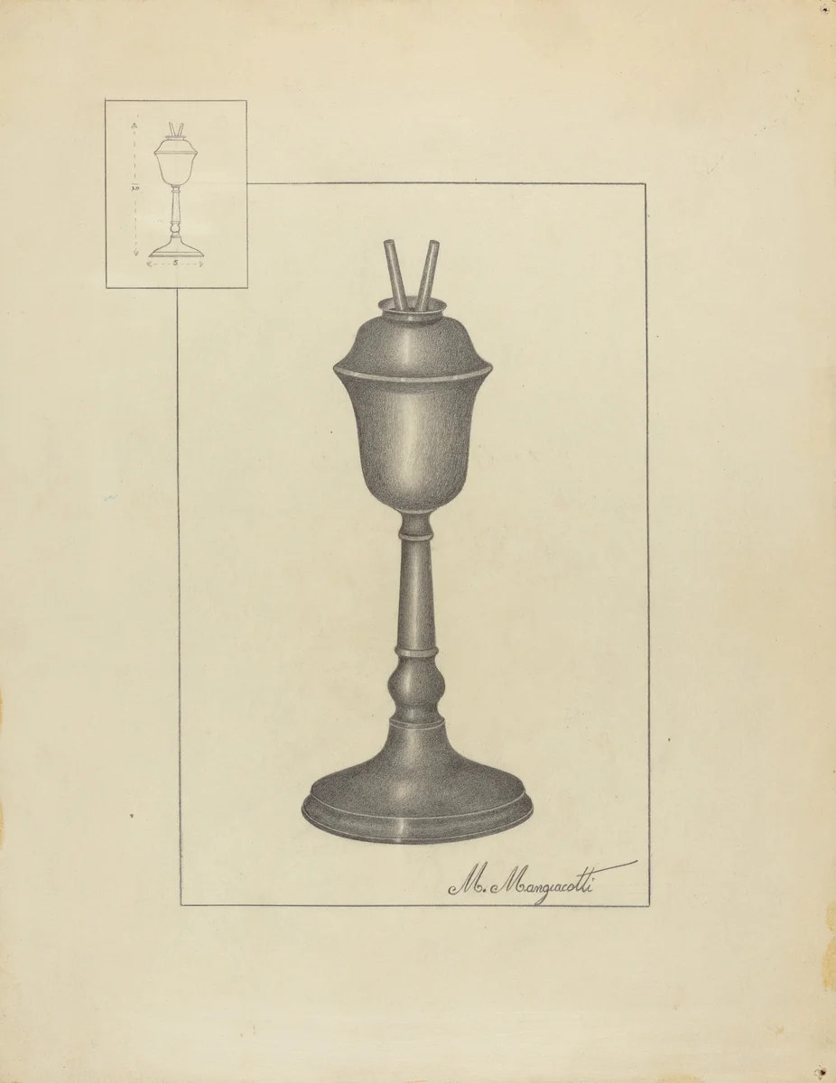 Lamp by Matthew Mangiacotti, index of american design, 1936