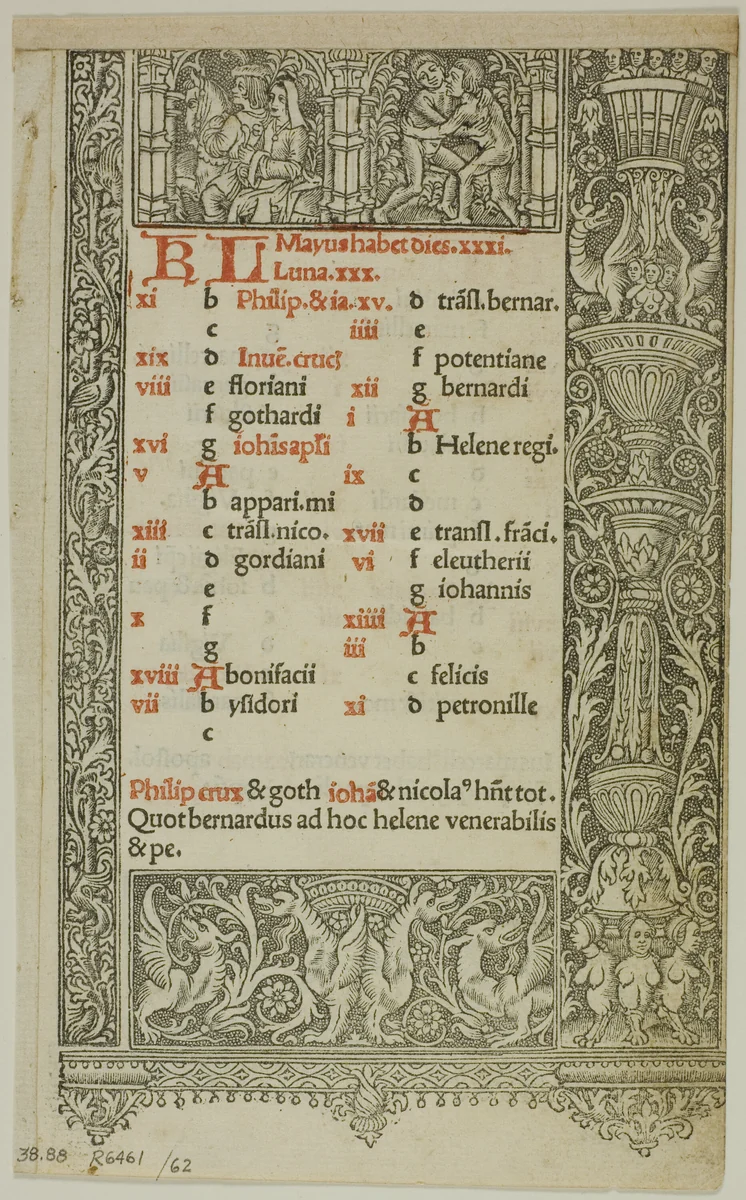 Illustration from Officium B.M.V., plate 62 from Woodcuts from Books of the XVI Century by Unknown Artist, print, 1505