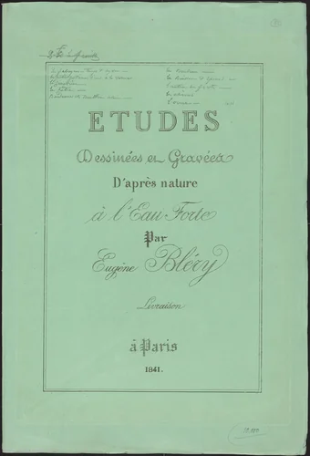 Etudes dessinées et gravées d'après nature by Eugène Bléry, portfolio, 1840
