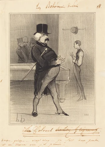 L'Ex-Colonel by Honoré Daumier, print, 1842
