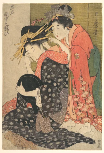The Oiran Yoso-oi Seated at Her Toilet by Kitagawa Utamaro (喜多川歌麿), print, 1789-1809