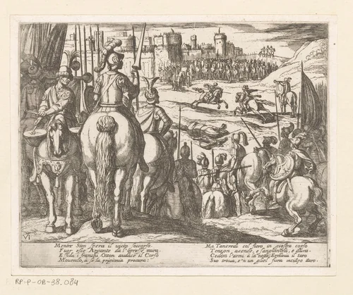 Illustratie bij Canto VI van Tasso's 'Gerusalemme Liberata' by Antonio Tempesta, print, 1565-1630
