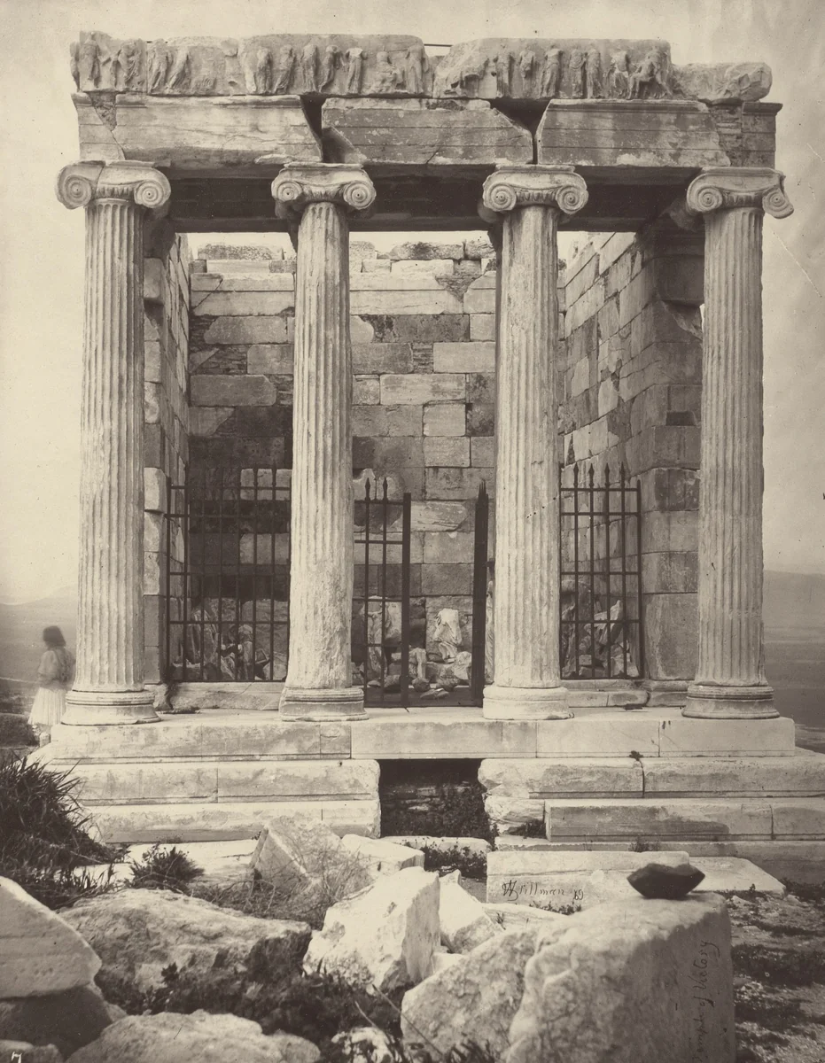 Eastern Facade of the Temple of Victory by William James Stillman, photograph, 1869