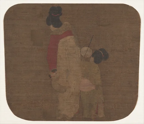 Lady and Children by Unidentified Artist, painting, 1368-1644