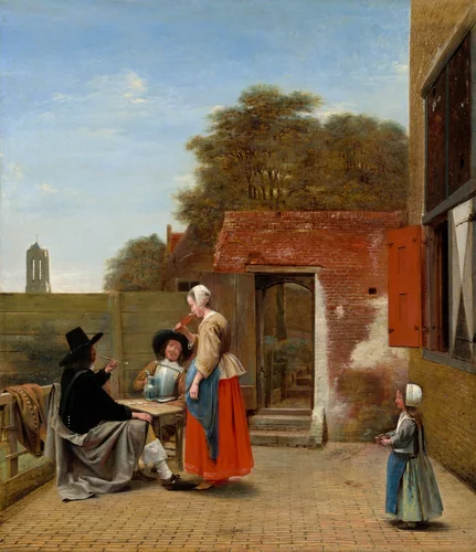 A Dutch Courtyard by Pieter de Hooch, painting, 1658-1660