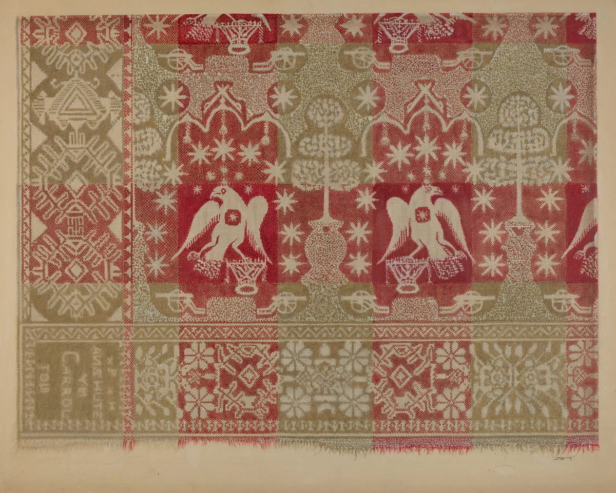 Commemorative Coverlet by John Wilkes, index of american design, 1939
