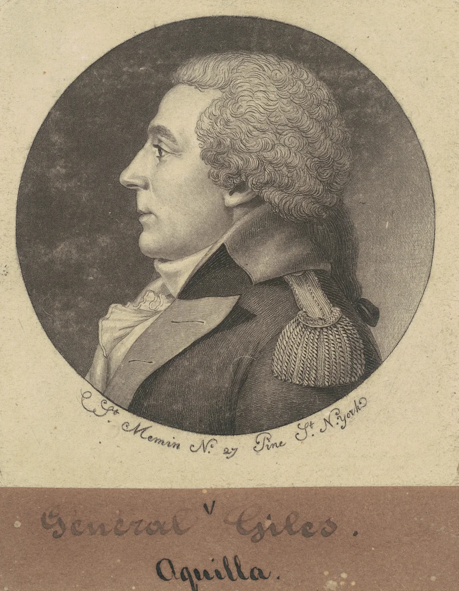Aquila Giles by Charles B. J. Févret de Saint-Mémin, print, 1797