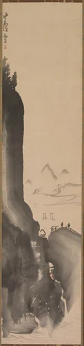 Mountains and Distant Boats by Nagasawa Rosetsu (長澤蘆雪), painting, 1775-1799