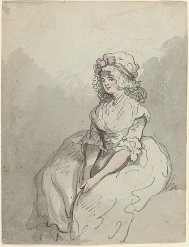 A Young English Beauty by Thomas Rowlandson, drawing, 1790