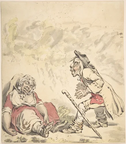 Cymon and Iphigenia by James Gillray, drawing, 1796