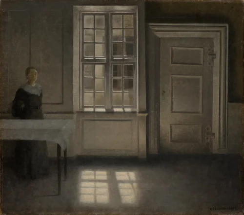 Strandgade, Sunshine by Vilhelm Hammershøi, painting, 1901-1911