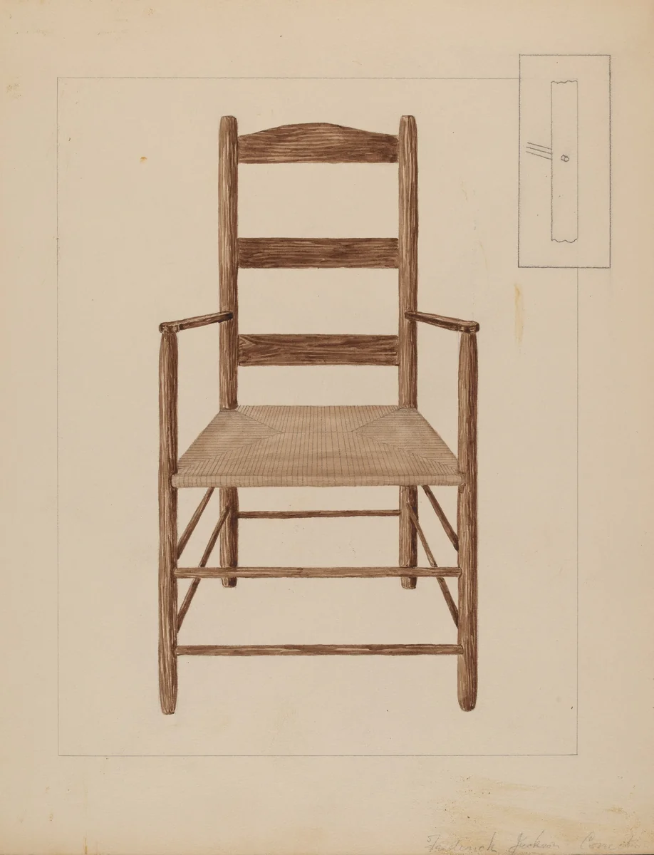 Chair by Frederick Jackson, index of american design, 1937