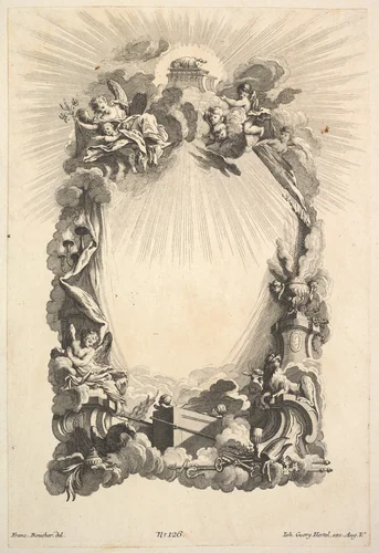 The Ark of the Covenant, from Book of Cartouches by Johann Georg Hertel, print, 1735-1775