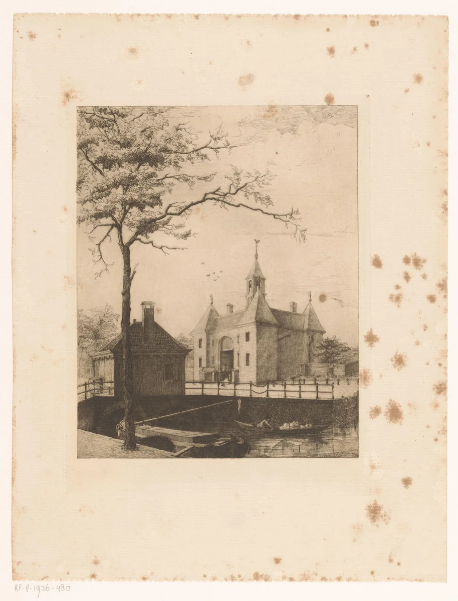 Leidsepoort in Amsterdam by Louise Henriëtte van Loenen, print, 1889-1913