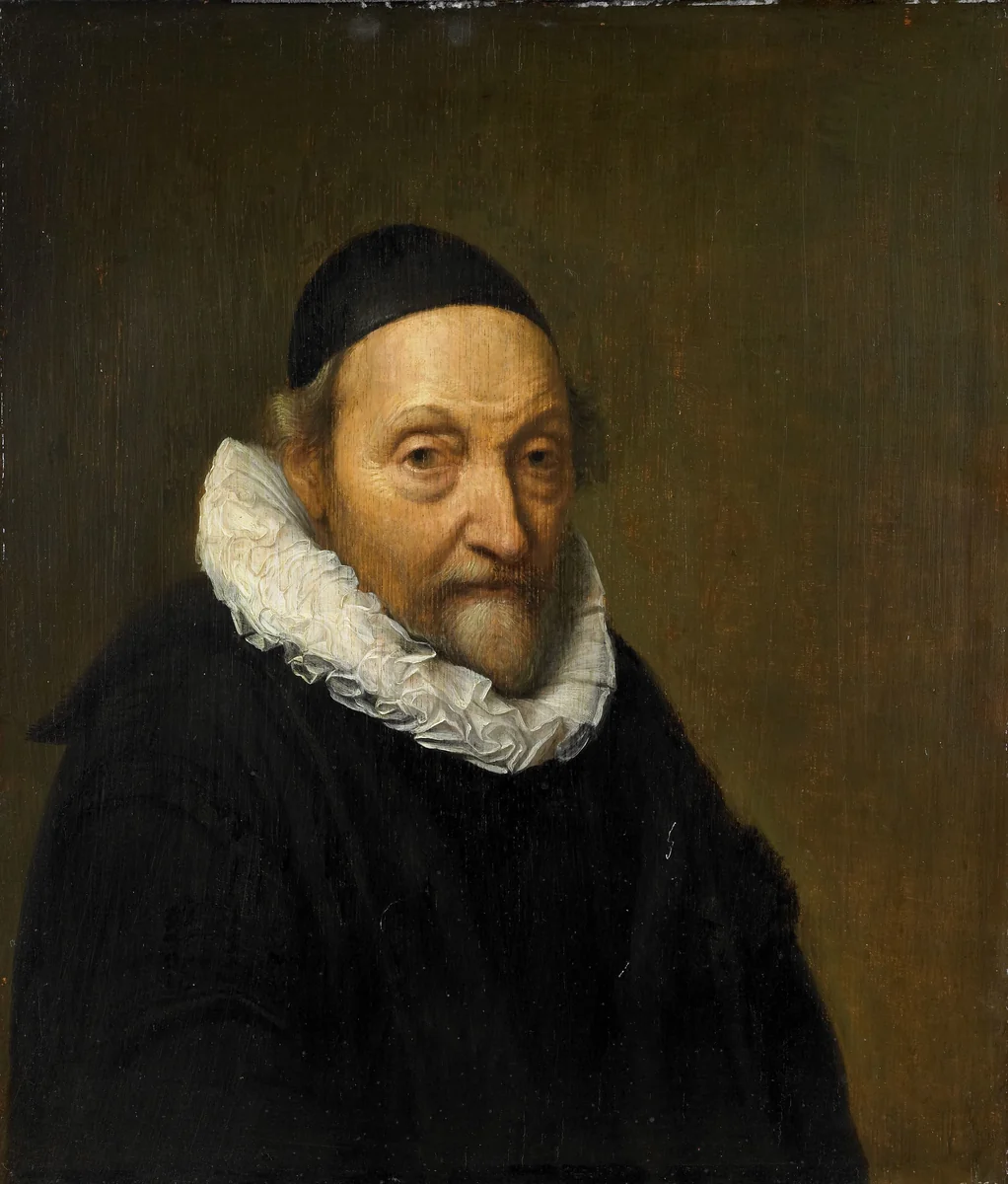 Portrait of Johannes Wtenbogaert (1557-1644) by anonymous, painting, 1640-1644