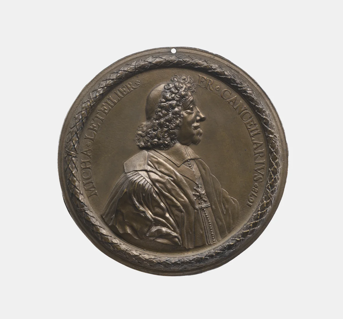 Michel Le Tellier 1603-85, French statesman, Minister under Louis XIV and Mazarin, later Chancellor of France by François Bertinet, metalwork, 1678