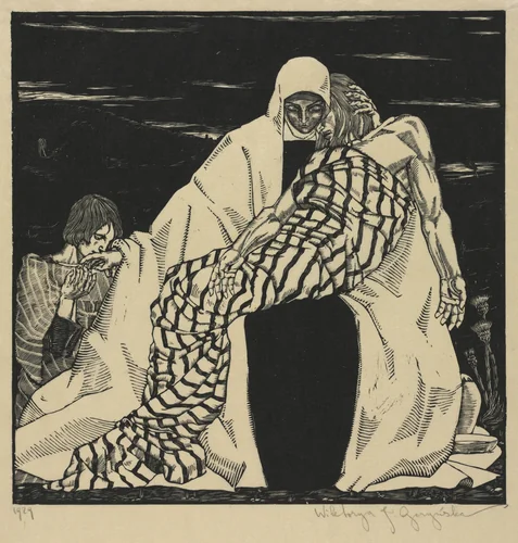 Pietà by Wiktorya J. Gorynska, print, 1929