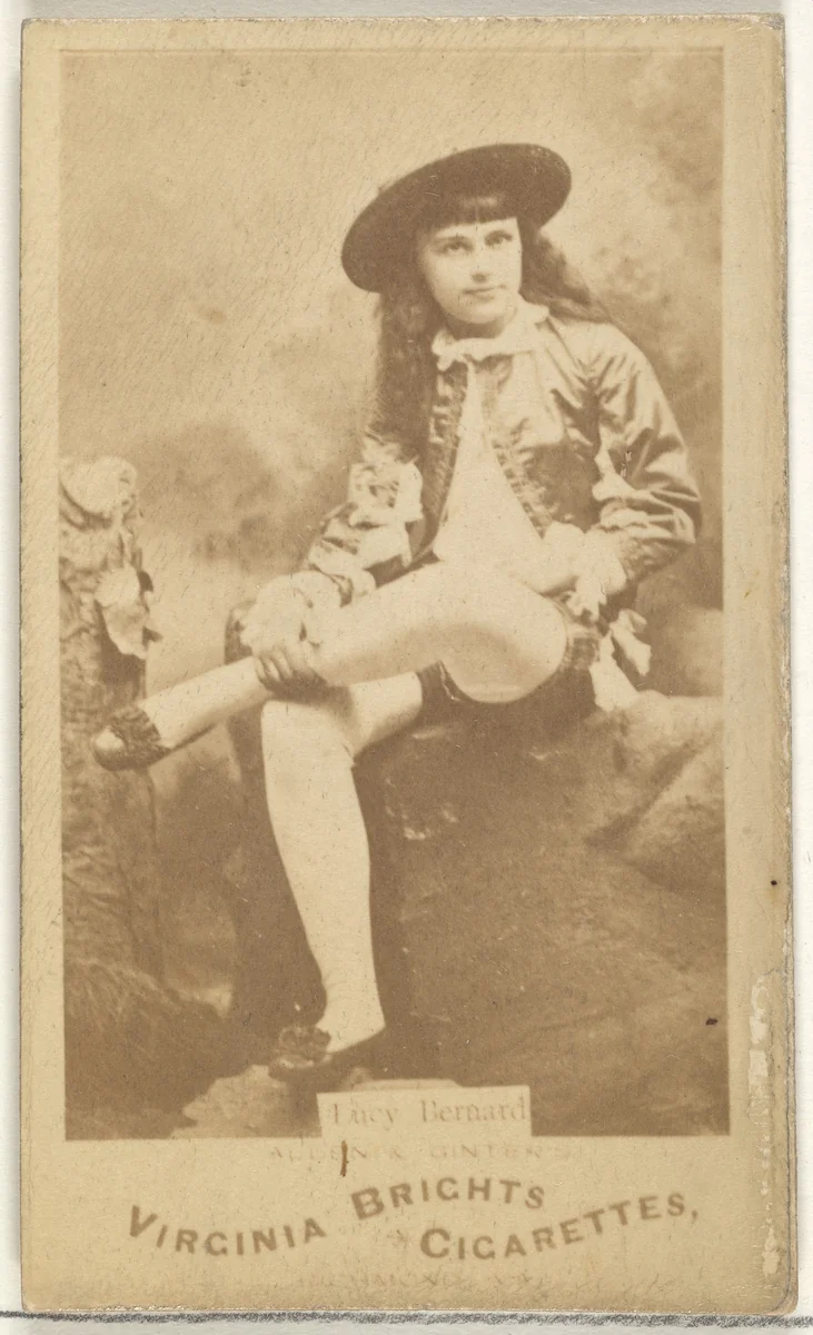 Lucy Bernard, from the Actors and Actresses series (N45, Type 1) for Virginia Brights Cigarettes by Allen & Ginter, photograph, 1885-1891
