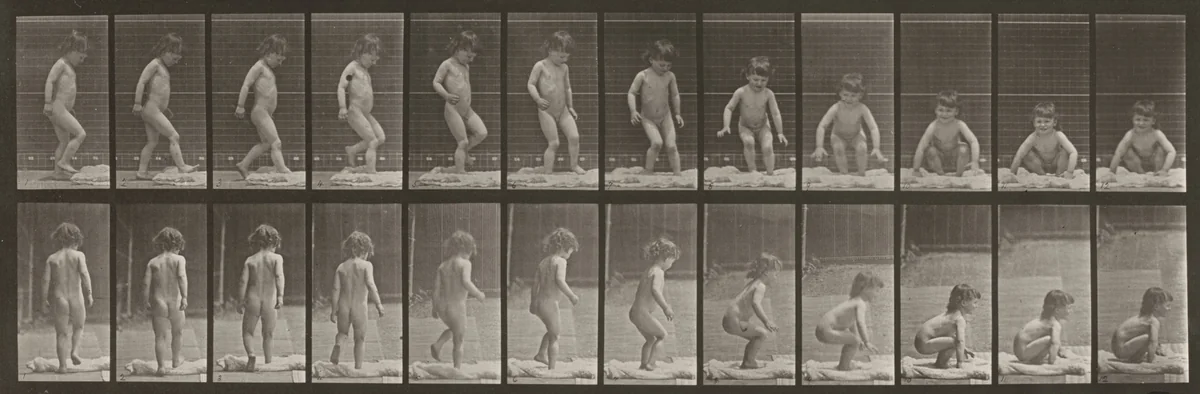 Plate Number 476. Child sitting down on the ground by Eadweard Muybridge, photograph, 1887