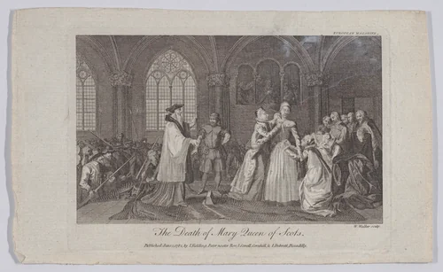 The Death of Mary Queen of Scots (from "European Magazine and London Review," volume I) by William Walker, print, 1782