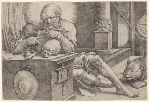 St. Jerome by Lucas van Leyden, print, 1521