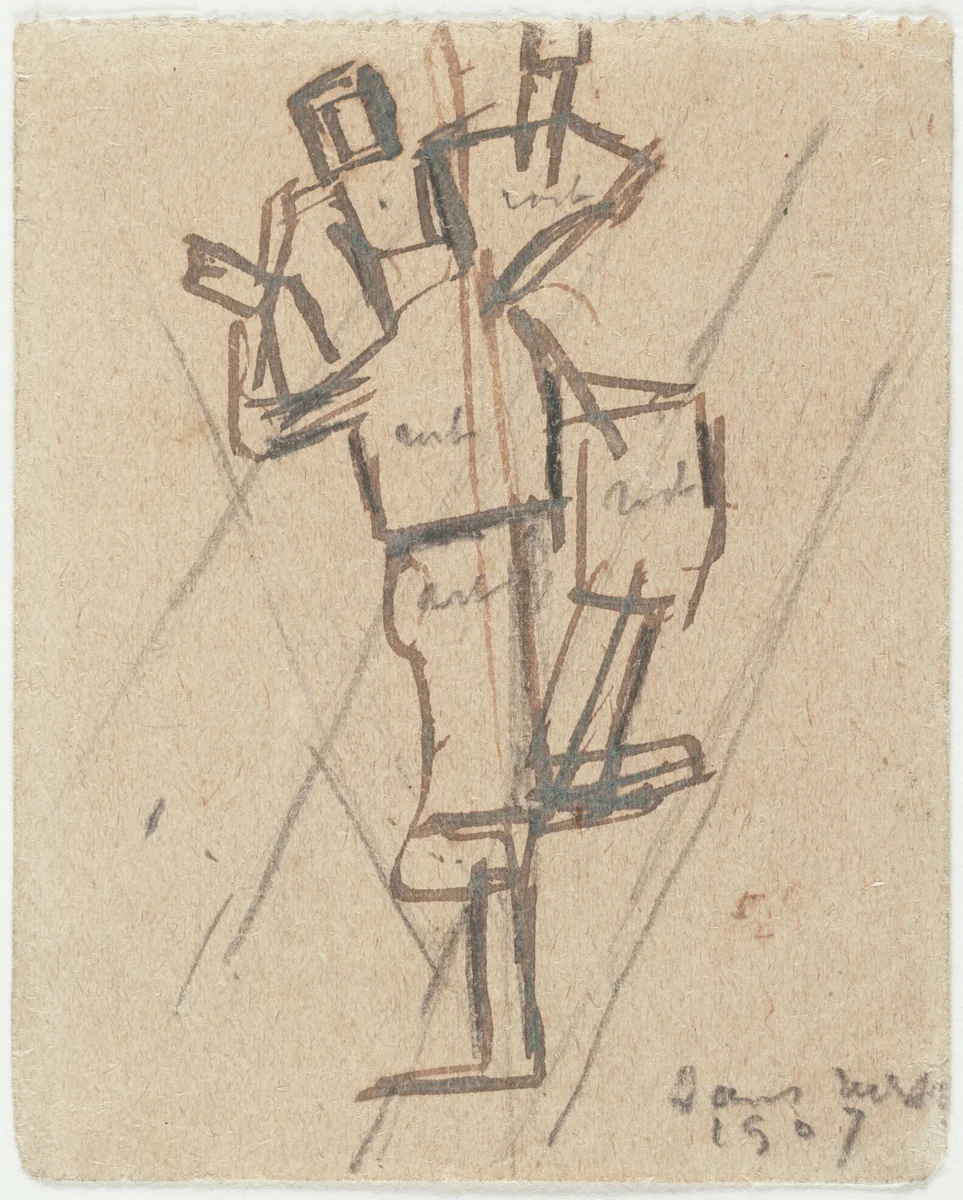 Study for Rhythm of a Russian Dance by Theo van Doesburg, drawing, 1917