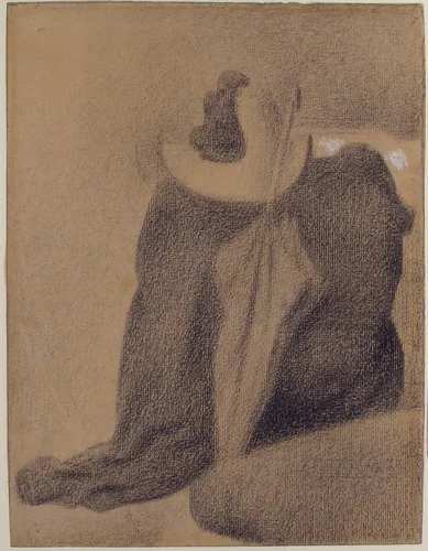 Still Life with Hat, Parasol, and Clothes on a Chair by Georges Seurat, drawing, 1887