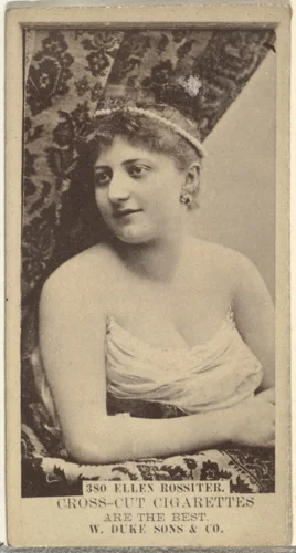 Card Number 380, Ellen Rossiter, from the Actors and Actresses series (N145-3) issued by Duke Sons & Co. to promote Cross Cut Cigarettes by W. Duke, Sons & Co., photograph, 1880-1889