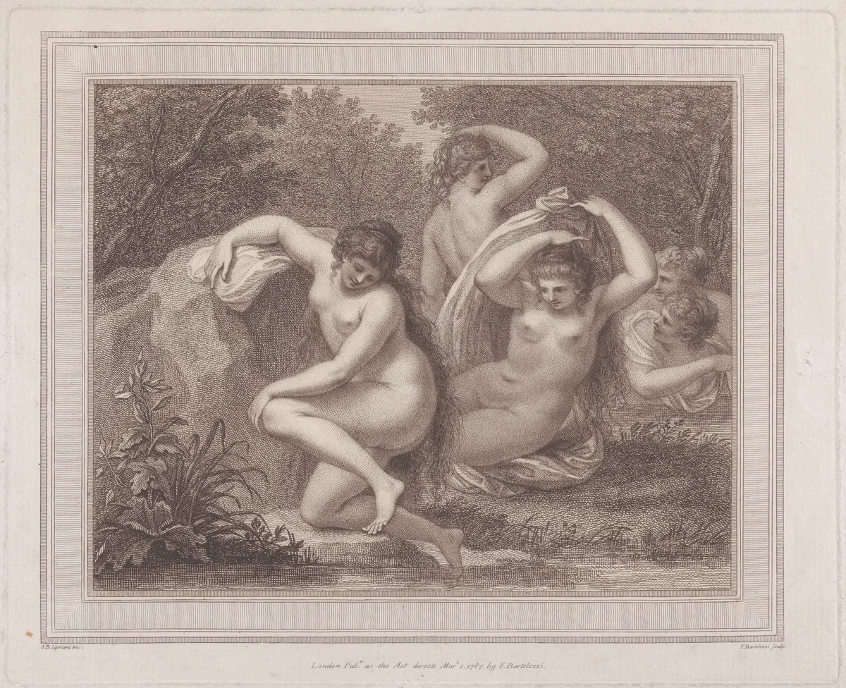 Bathing Nymphs by Francesco Bartolozzi, print, 1787