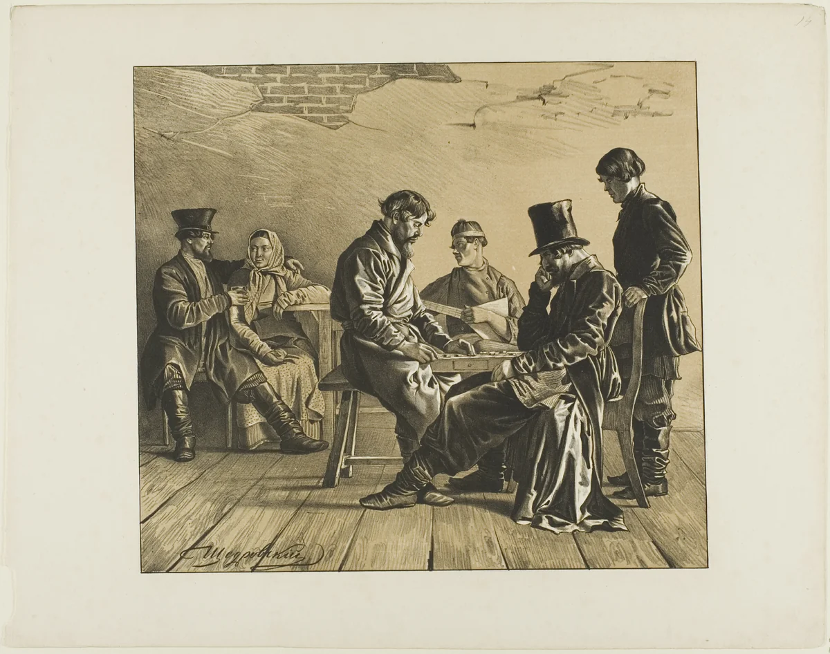 Scenes from Russian Folk Life by Ignatii Shchedrovskii, print, 1835-1870