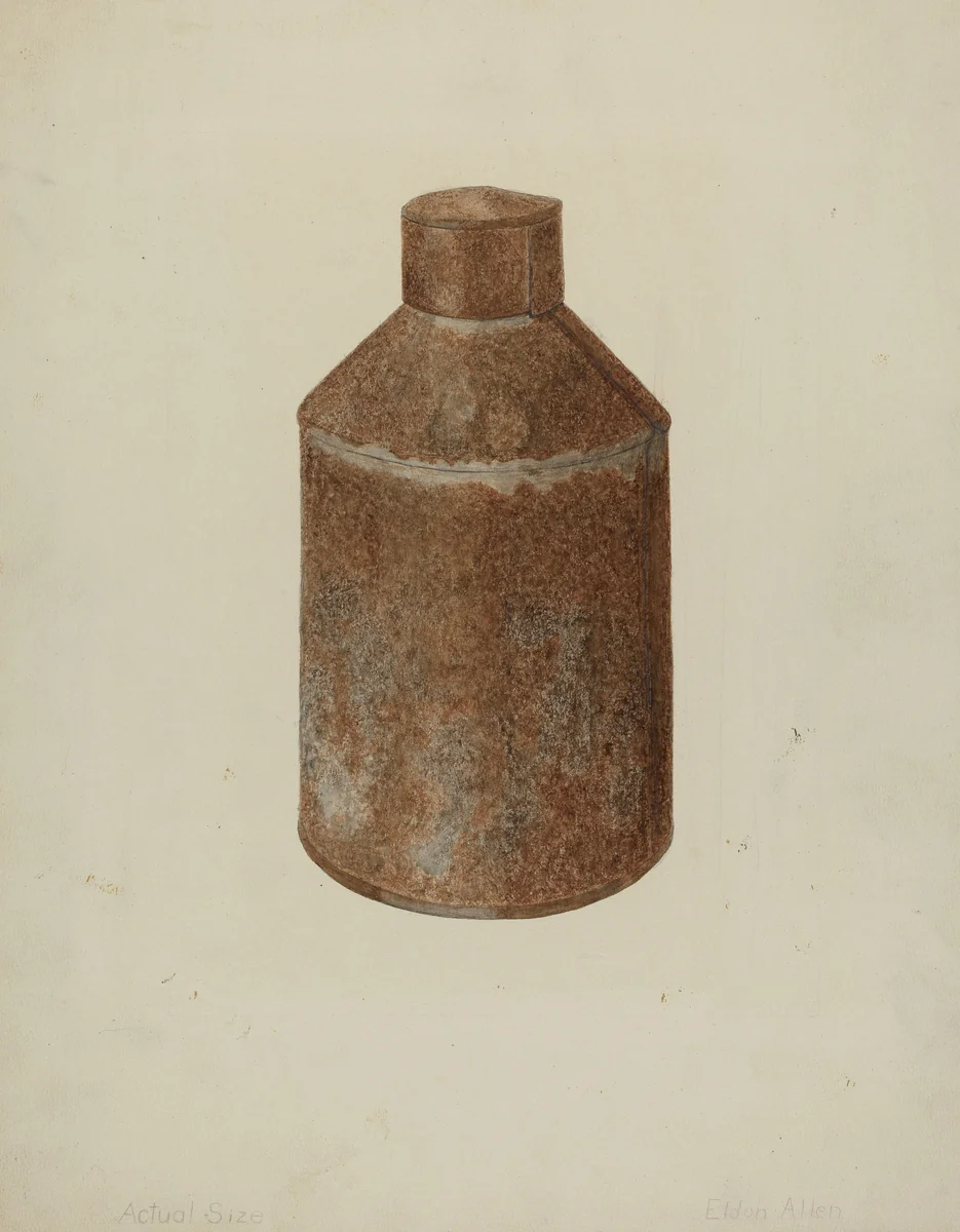 Tin Tea Caddy by Eldon Allen, index of american design, 1938