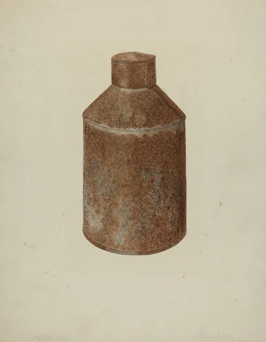 Tin Tea Caddy by Eldon Allen, index of american design, 1938