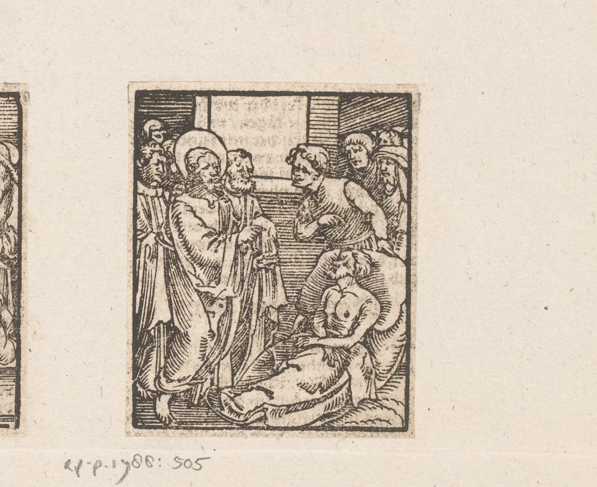 Christus geneest een zieke by anonymous, print, 1536