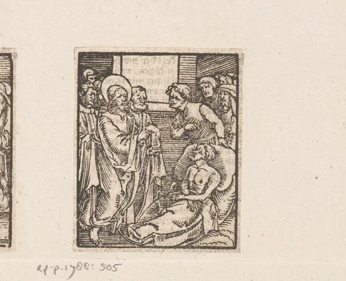 Christus geneest een zieke by anonymous, print, 1536