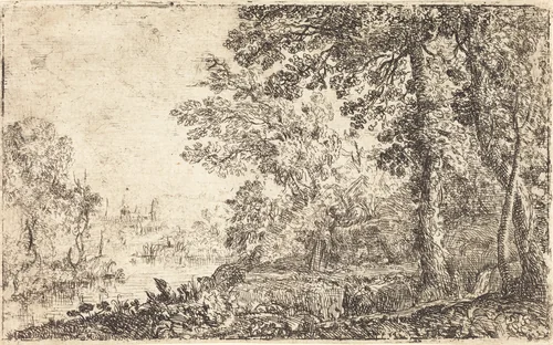 The Vision (L'apparition) by Claude Lorrain, print, 1630