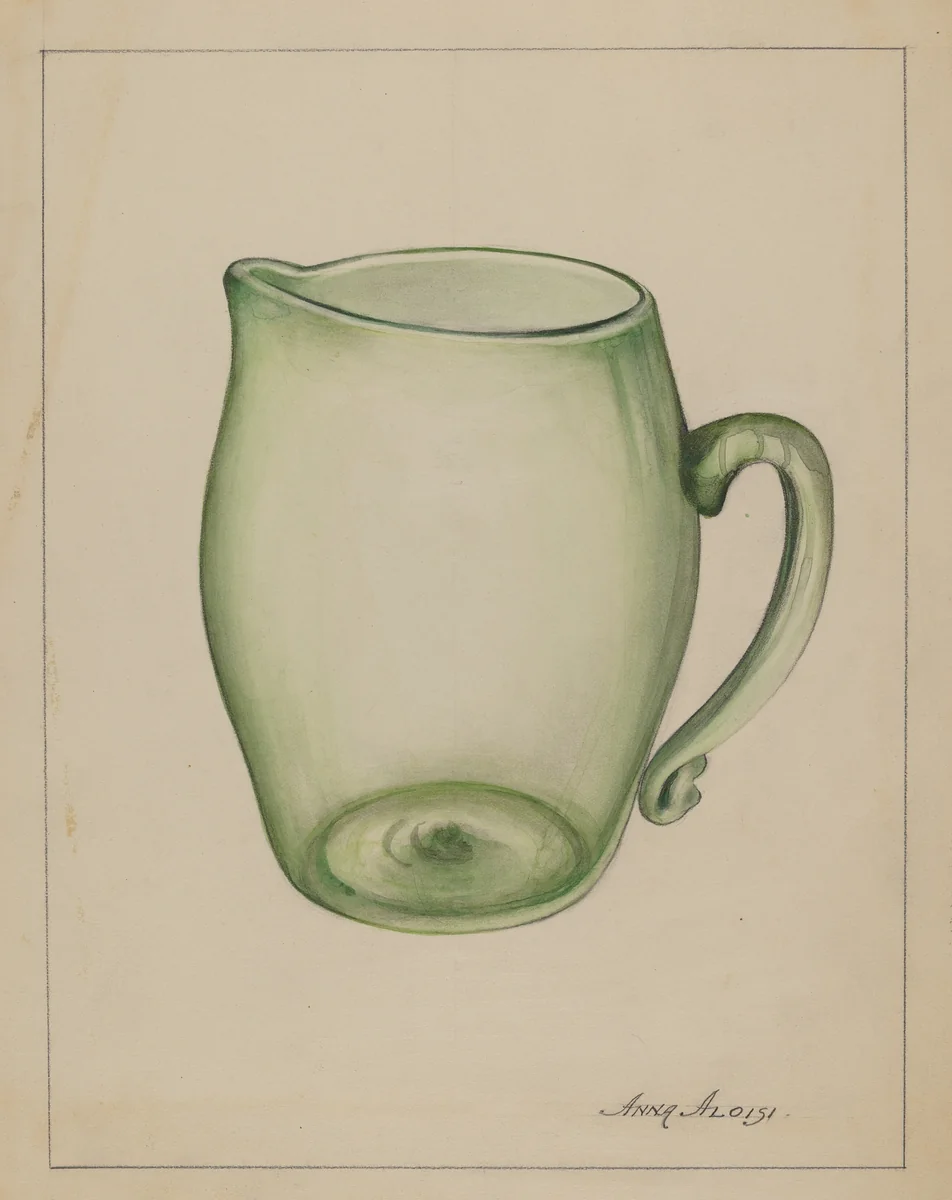 Pitcher by Anna Aloisi, index of american design, 1935-1942