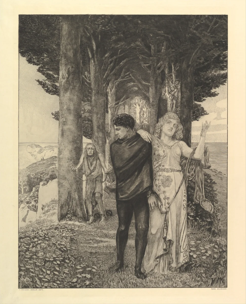 Genie (Künstler), from the series Vom Tode Zweiter Teil by Max Klinger, print, 1910