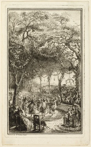 The Dance at Auteuil by Gabriel de Saint-Aubin, print, 1761