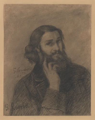 Self-Portrait by Gustave Courbet, drawing, 1861-1871