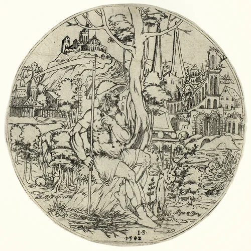 Circular Design with Saturn by Jonas Silber, print, 1583