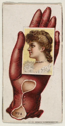 Card Number 4, cut-out from banner advertising the Opera Gloves series (G29) for Allen & Ginter Cigarettes by Allen & Ginter, print, 1885-1895