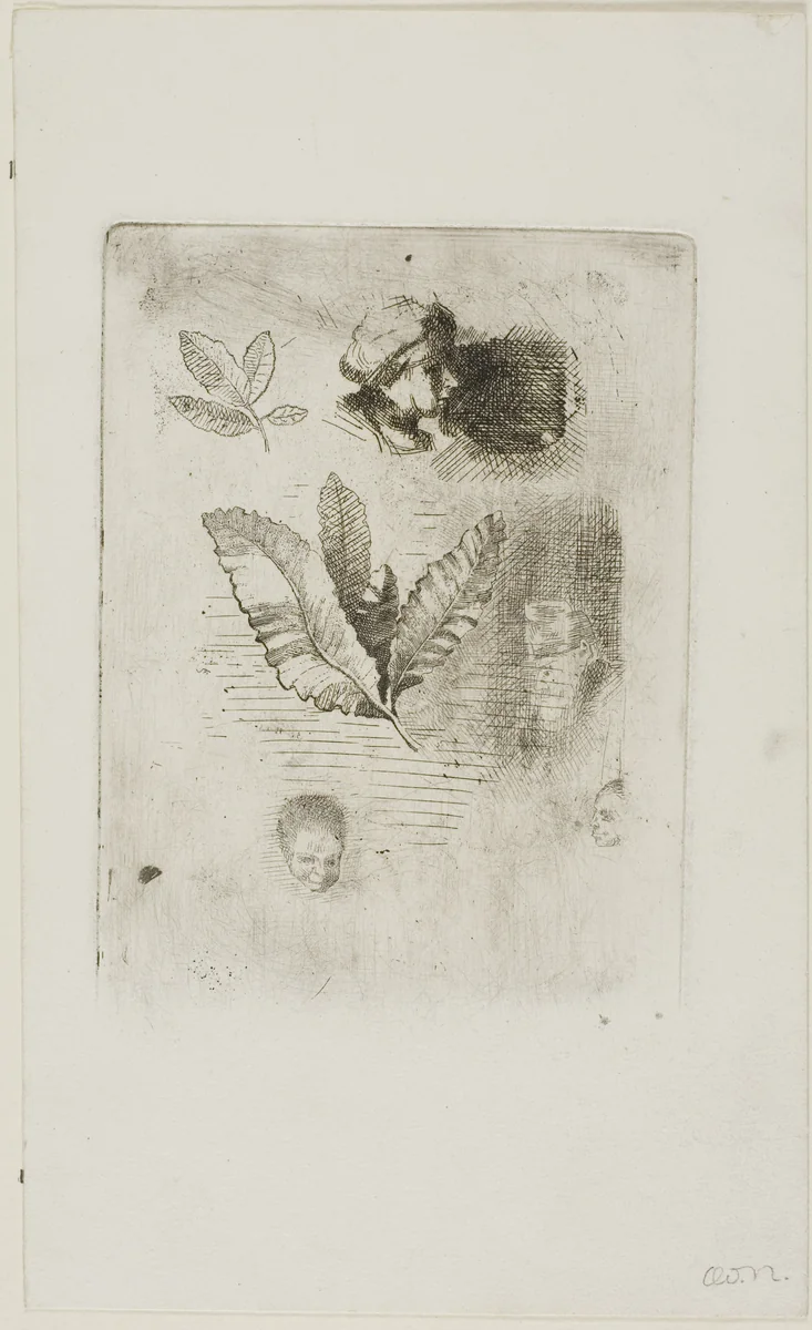 Sketches by Odilon Redon, print, 1875-1885