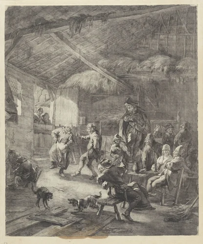Boerendans by Jan de Visscher, print, 1643-1692