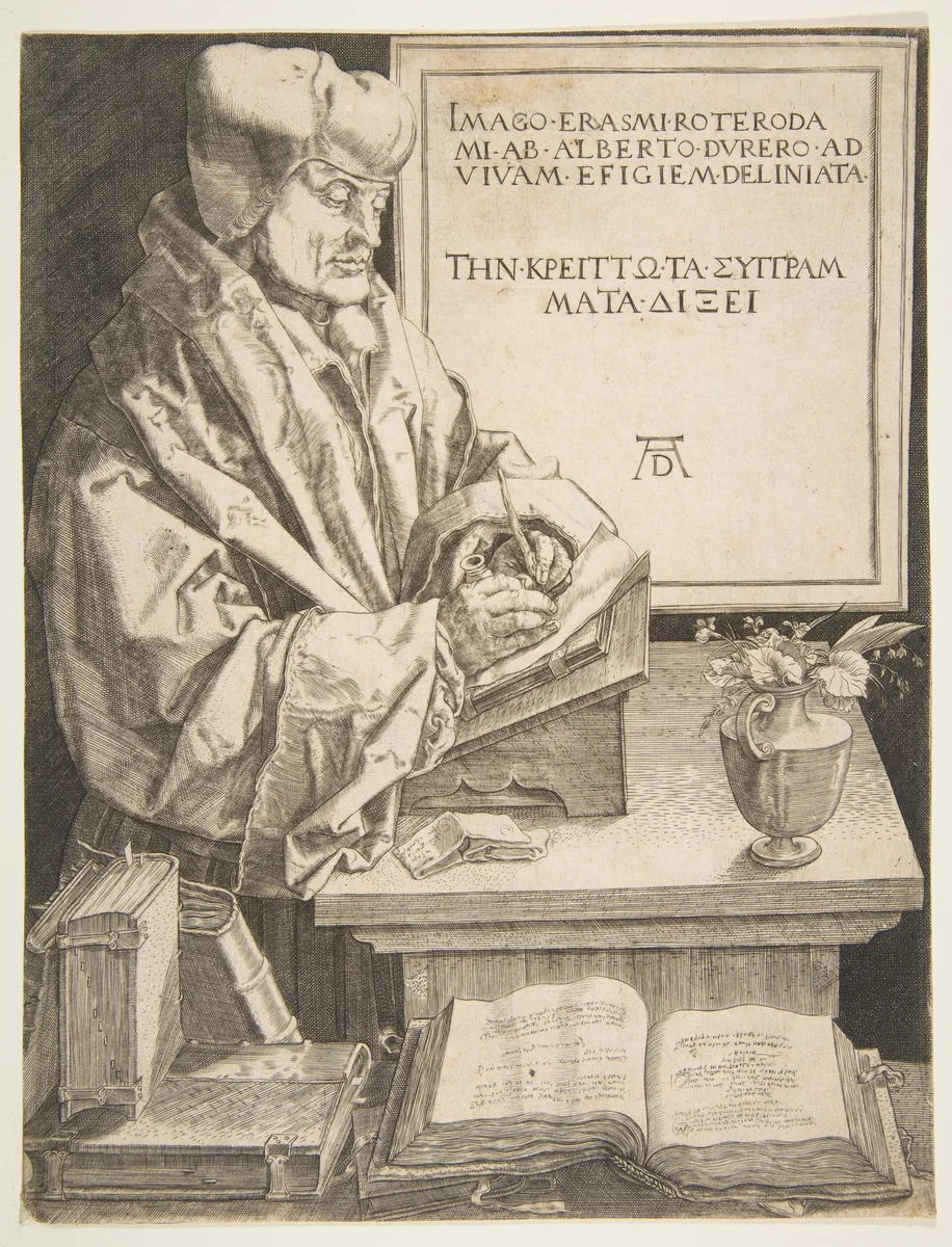 Erasmus of Rotterdam (copy) by anonymous, print, 1485-1528