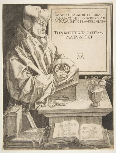 Erasmus of Rotterdam (copy) by anonymous, print, 1485-1528